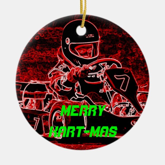 Merry Kart-Mas Ceramic Ornament (Front)