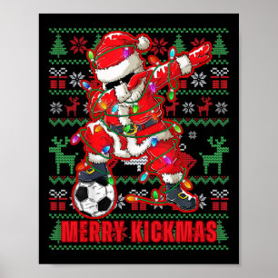 Merry Kickmas Christmas Soccer Byll Ugly Youth Swe Poster