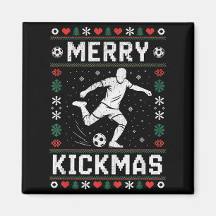 Merry Kickmas Funny Christmas Soccer Xmas Magnet