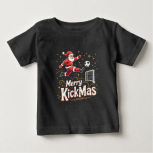 Merry Kickmas Funny Santa Claus Soccer Lovers Baby T-Shirt