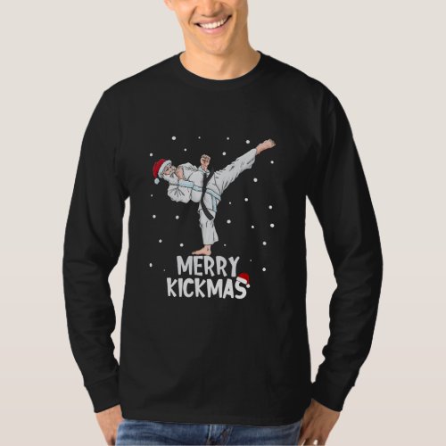 Merry Kickmas Karate Santa Claus Martial Arts T_Shirt
