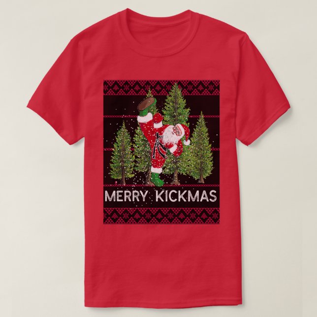 Merry Kickmas Santa 1 T-Shirt (Design Front)