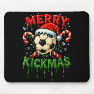 Merry Kickmas Soccer Christmas Candy Cane Ice Crea Mouse Pad