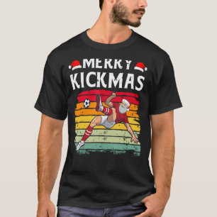 Merry Kickmas Soccer Football Player Christmas De T-Shirt