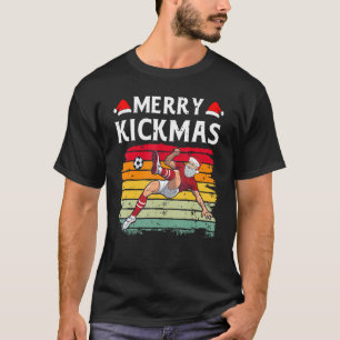 Merry Kickmas Soccer Football Player Christmas De T-Shirt