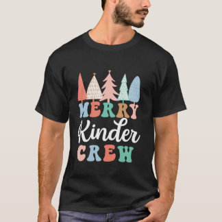 Merry Kinder Crew Kindergarten Teacher Kid Christm T-Shirt
