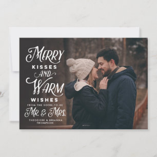 Merry Kisses and Warm Wishes Mr. Mrs. Holiday Card