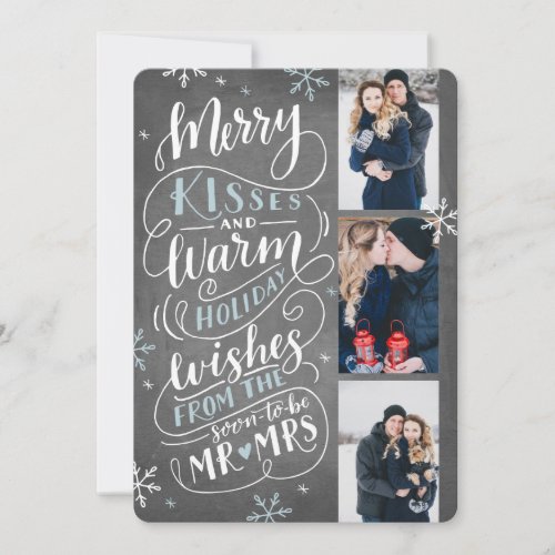 Merry Kisses Warm Wishes Save The Date 3 Photo