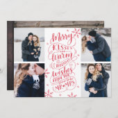 Merry Kisses Warm Wishes Save The Date 4-Photo (Front/Back)