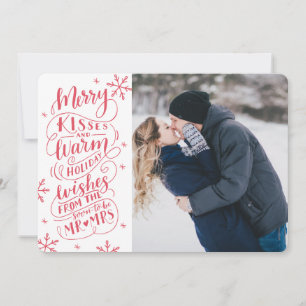 Merry Kisses Warm Wishes Save The Date Photo