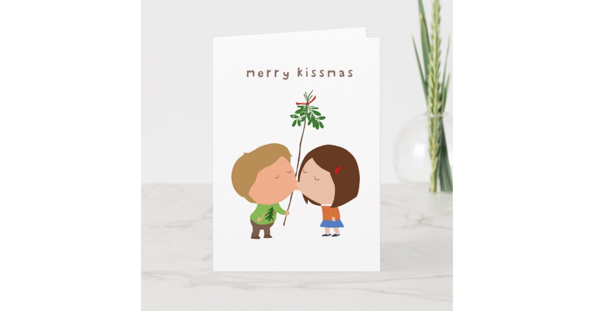 Merry Kissmas Holiday Card Zazzle Com