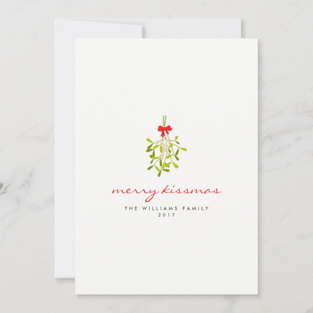 Merry Kissmas Mistletoe Christmas Cards (Front)