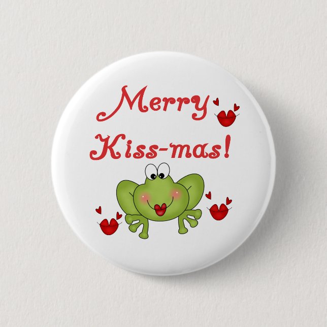 Merry Kissmas Pinback Button (Front)
