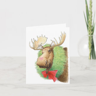Merry Kissmoose! Moose Christmas Card