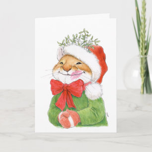 "Merry Kissmouse" Mouse Christmas Card
