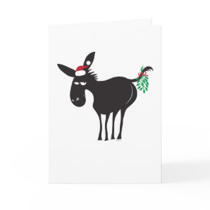 Merry KissMyAss 2020! Donkey with Mistletoe Holiday Card