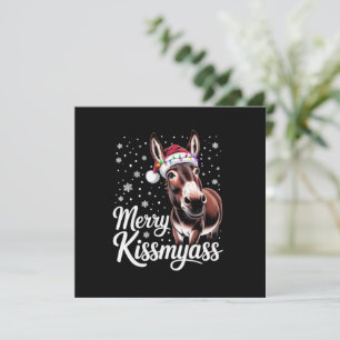 Merry Kissmyass Donkey Sarcastic Xmas Funny Pajama Holiday Card