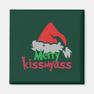 Merry Kissmyass Funny Christmas Magnet