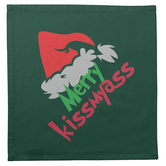 Merry Kissmyass Funny Christmas Party Napkin (Front)