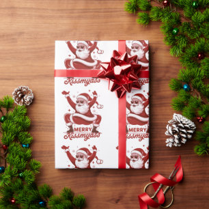 Merry Kissmyass Snarky Christmas Sarcastic Santa Wrapping Paper