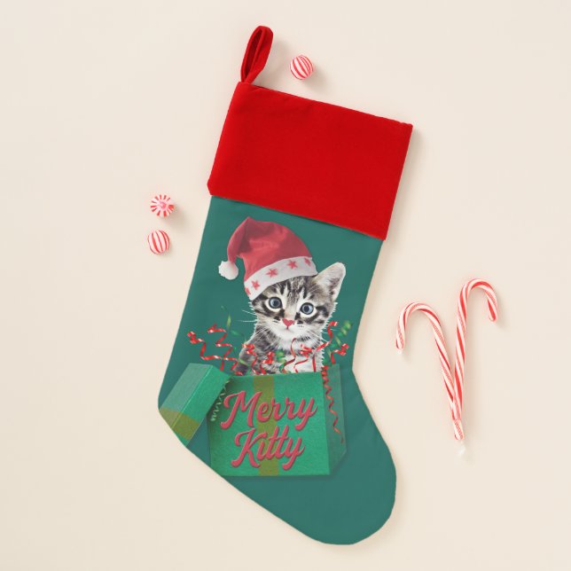 Merry Kitty, Merry Christmas Christmas Stocking (Front)