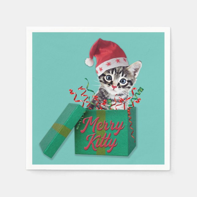 Merry Kitty, Merry Christmas Napkins (Front)