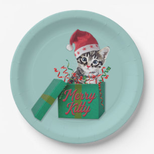 Merry Kitty, Merry Christmas Paper Plates