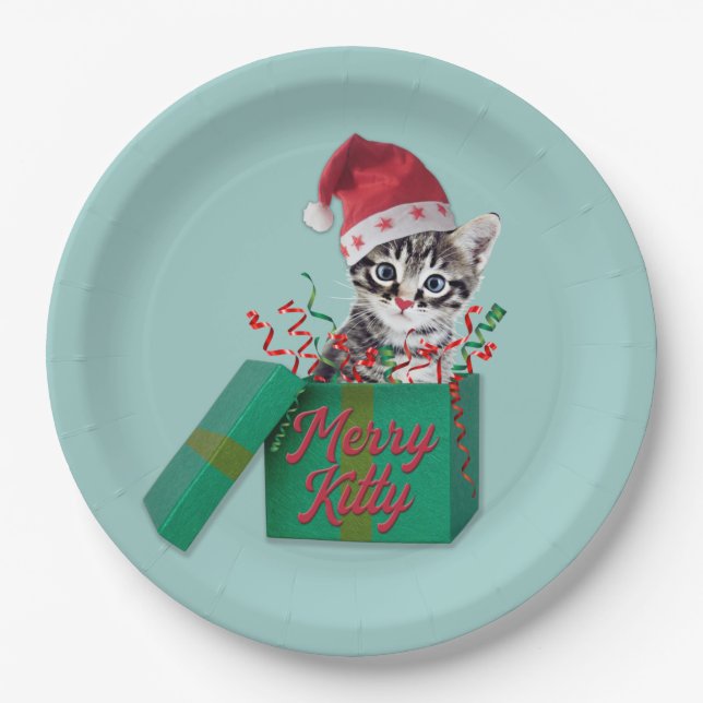 Merry Kitty, Merry Christmas Paper Plates (Front)
