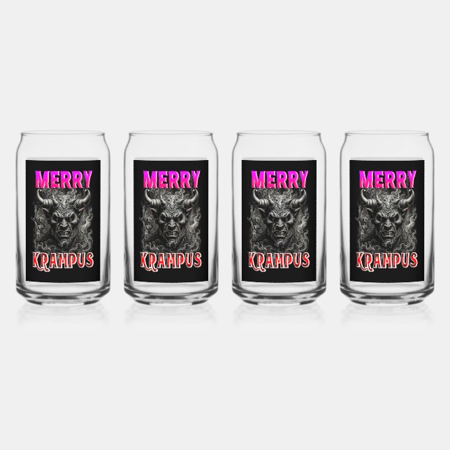 Merry Krampus Can Glass (Front)