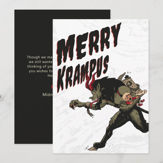 Merry Krampus Christmas Holiday Card (Front/Back)