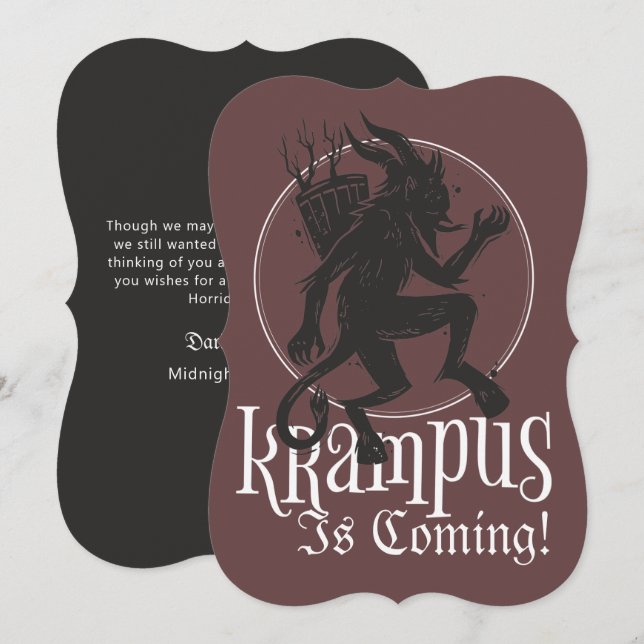 Merry Krampus Christmas Holiday Card (Front/Back)