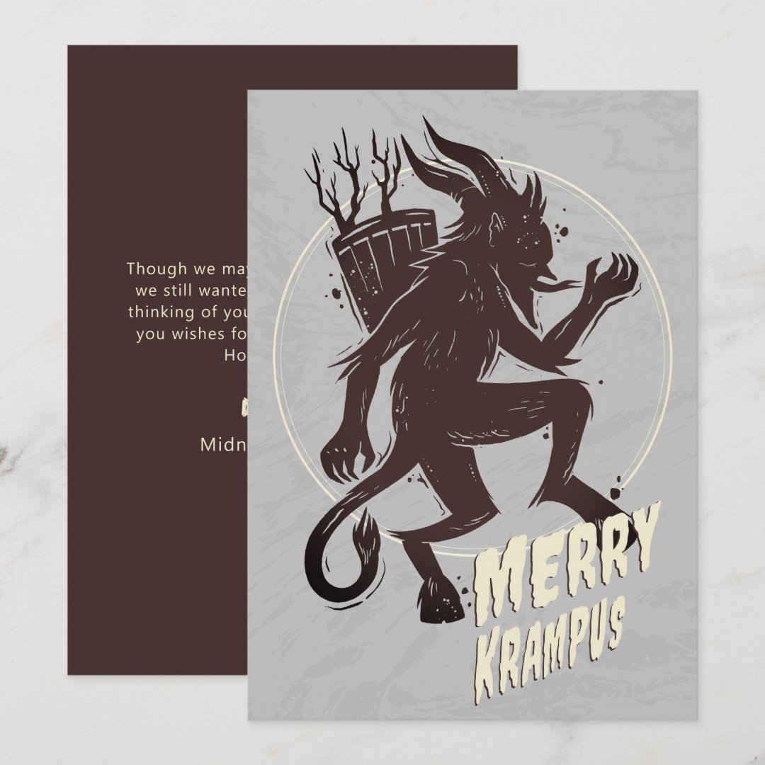 Merry Krampus Christmas Holiday Card | Zazzle