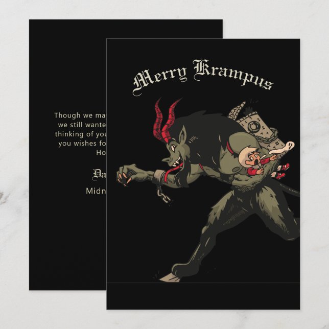 Merry Krampus Christmas Holiday Card (Front/Back)