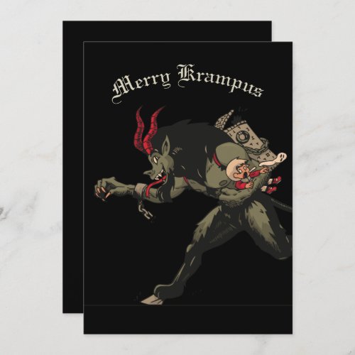 Merry Krampus Christmas Holiday Card