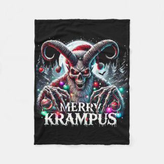 Merry Krampus Christmas Krampus Is Coming To Town  Fleece Blanket