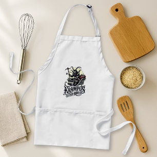 Merry Krampus Christmas Krampus Sleigh Rides Adult Apron