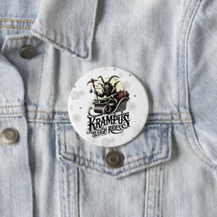 Merry Krampus Christmas Krampus Sleigh Rides Button
