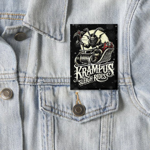 Merry Krampus Christmas Krampus Sleigh Rides Button