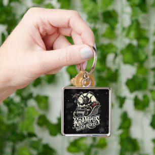 Merry Krampus Christmas Krampus Sleigh Rides Keychain