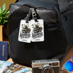 Merry Krampus Christmas Krampus Sleigh Rides Luggage Tag