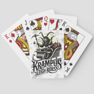 Merry Krampus Christmas Krampus Sleigh Rides Poker Cards