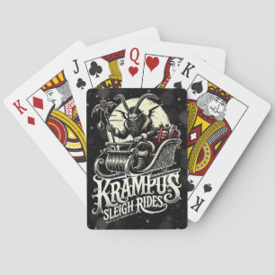 Merry Krampus Christmas Krampus Sleigh Rides Poker Cards
