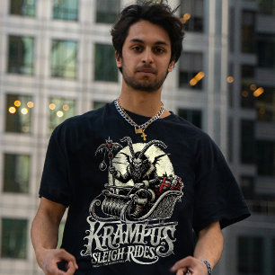 Merry Krampus Christmas Krampus Sleigh Rides T-Shirt