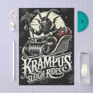 Merry Krampus Christmas Krampus Sleigh Rides Tissue Paper