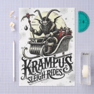 Merry Krampus Christmas Krampus Sleigh Rides Tissue Paper