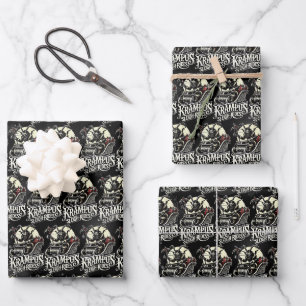 Merry Krampus Christmas Krampus Sleigh Rides Wrapping Paper Sheets