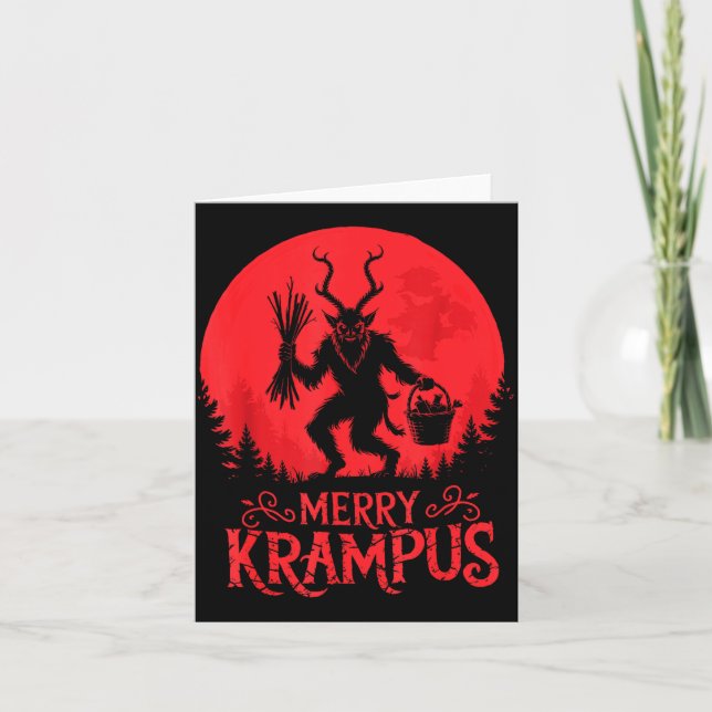 Merry Krampus Christmas Xmas Horror Ugly Sweater E Card (Front)