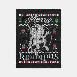 Merry Krampus Christmas Xmas Horror Ugly Sweater E Fleece Blanket
