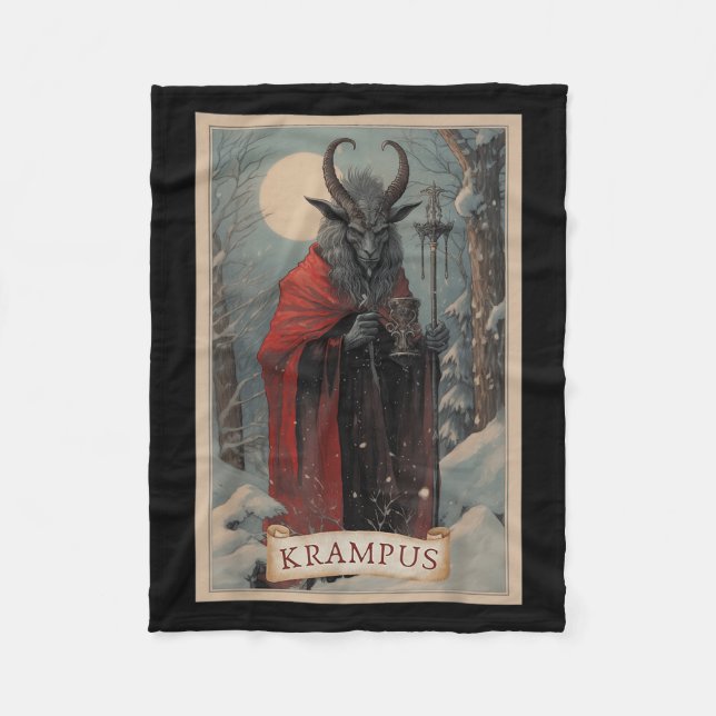 Merry Krampus Christmas Xmas Horror Ugly Sweater E Fleece Blanket (Front)