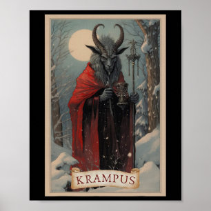 Merry Krampus Christmas Xmas Horror Ugly Sweater E Poster